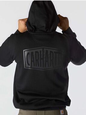 Carhartt Black Pullover Hoodie with Branded Tag